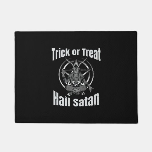 Hail Satan Pentagram Goat Halloween Doormat