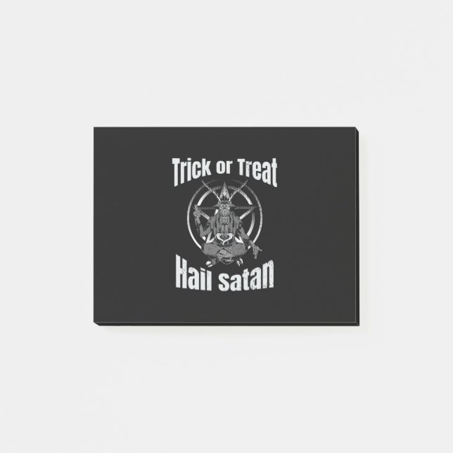 Hail Satan Pentagram Goat Halloween Post-it Notes (Front)