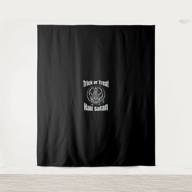 Hail Satan Pentagram Goat Halloween Tapestry (Front)