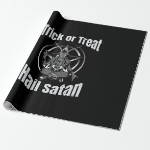 Hail Satan Pentagram Goat Halloween Wrapping Paper