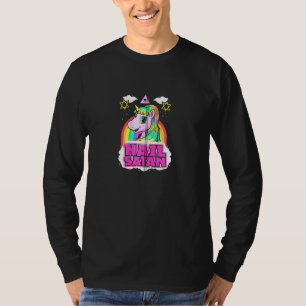 Hail Satan Unicorn - Cute Rainbow Death Metal T-Shirt