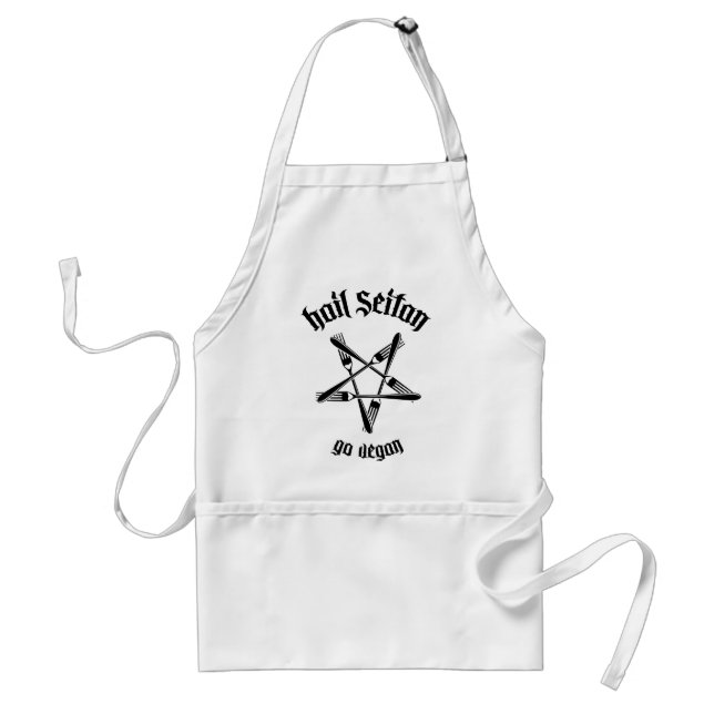 Hail Seitan 1.1 (black) Adult Apron (Front)