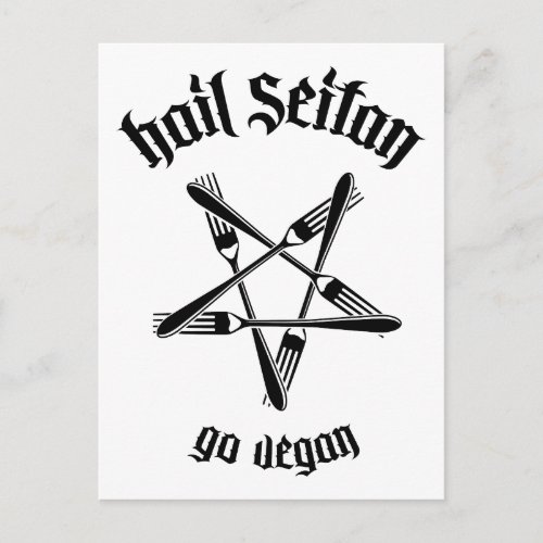 Hail Seitan 11 black Postcard