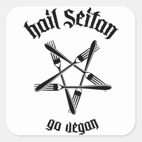 Hail Seitan 11 black Square Sticker