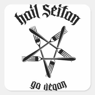 Hail Seitan 1.1 (black) Square Sticker