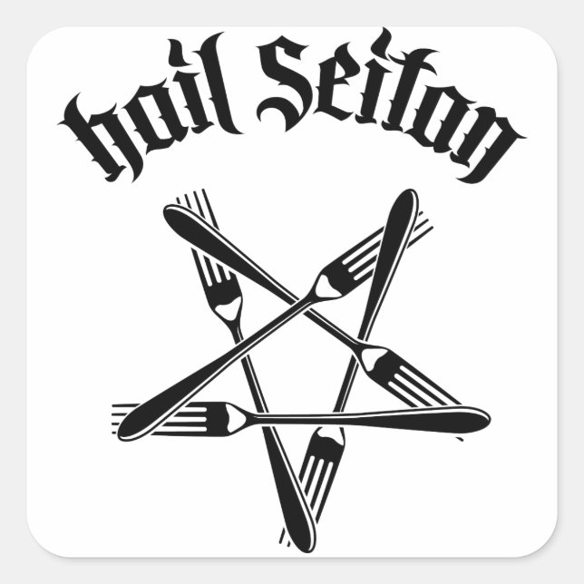 Hail Seitan 1.2 (black) Square Sticker (Front)