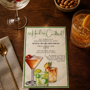 Hail the Cocktail Colorful Party Invitation