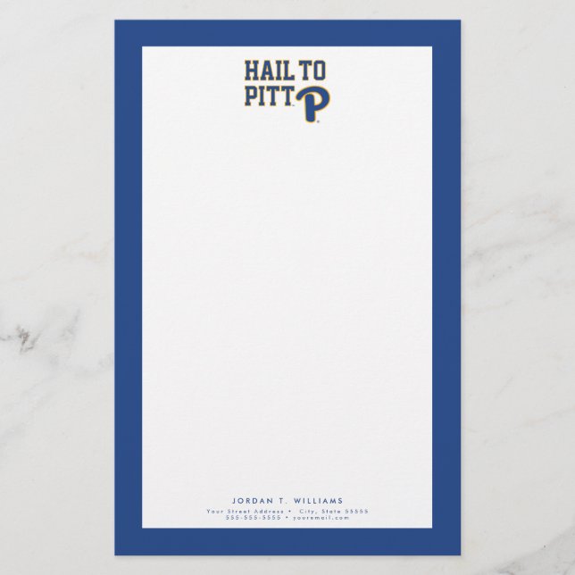 Hail to Pitt Stationery (Front)