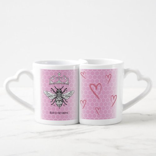 Hail to the Queen Bee Customizable Lovers Mug 