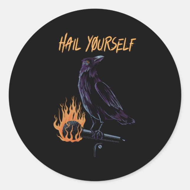 Hail Yourself Last Podcast On The Left Microphone  Classic Round Sticker (Front)