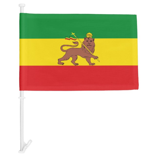 Haile Selasie Lion Of Juda Car Flag (Front)