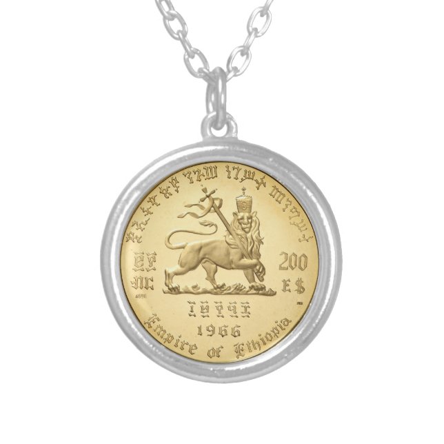 Haile Selassie - Empire of Ethiopia - Jewellery Silver Plated Necklace (Front)