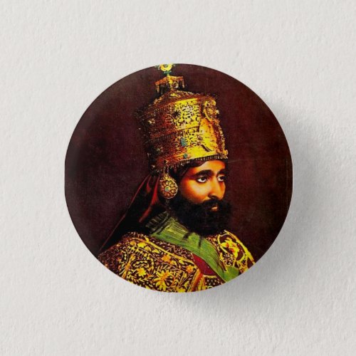 Haile Selassie Empire of Ethiopia Rastafari Button