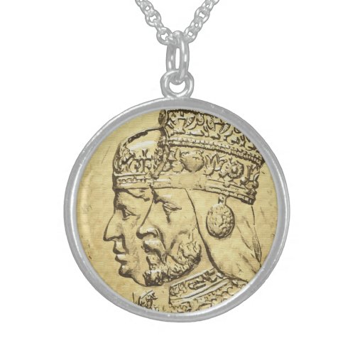 Haile Selassie Empress Menen Rasta Lion of Judah Sterling Silver Necklace