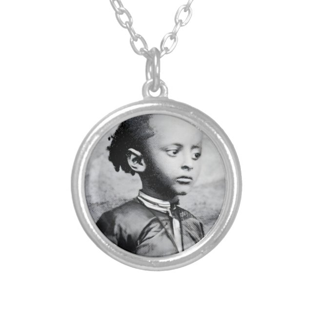Haile Selassie Ethiopia Rasta Jah Rastafari Reggae Silver Plated Necklace (Front)