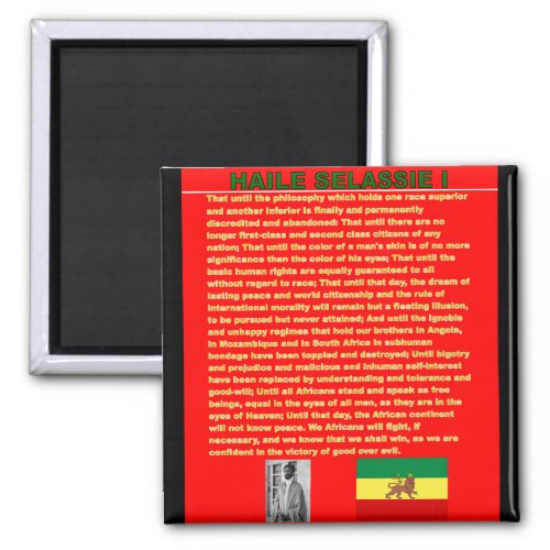 Haile Selassie Famous War Speech to UN 1963 Magnet