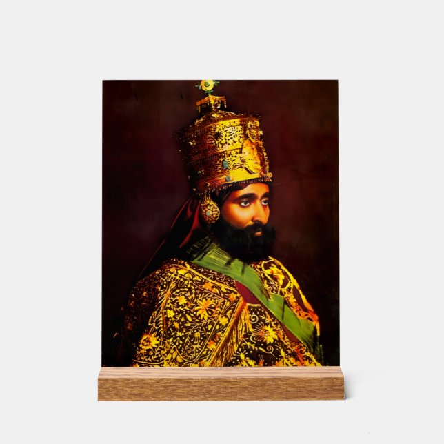 Haile Selassie - HIM - Rastafari - Postcard Acrylic Sign (Front)
