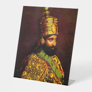 Haile Selassie - HIM - Rastafari - Postcard Pedestal Sign