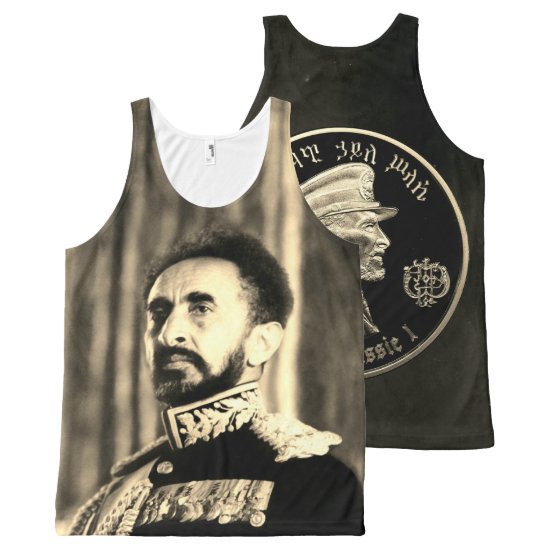 Haile Selassie - HIM - Rastafarian - Tank Top peste cap de imprimare