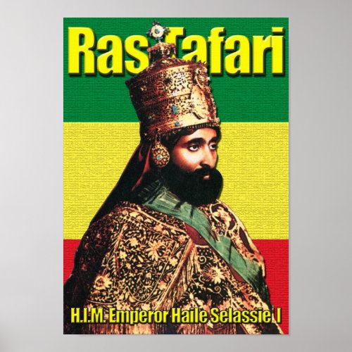 Haile Selassie I  Emperor of Ethiopia Ras Tafari Poster