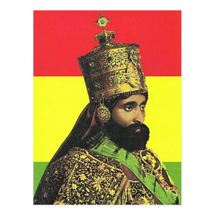 Haile Selassie I Him Jah Rastafari Postcard Zazzle Com