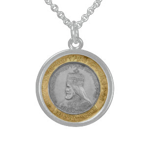 Haile Selassie I HIM Jah Rastafari Rasta Jah Bless Sterling Silver Necklace