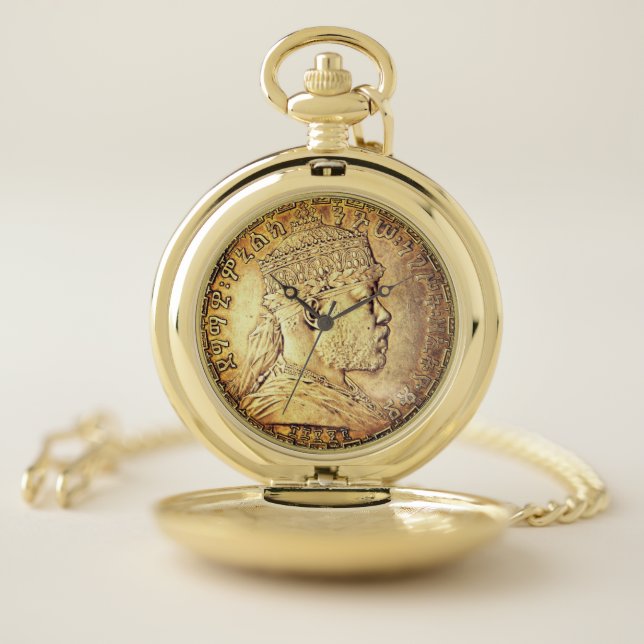 Haile Selassie I Jah Rastafari HIM Gold Watch (Inside)