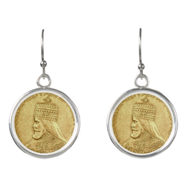 Haile Selassie I King of King Earrings (Front)