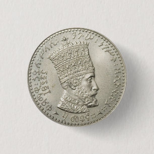 Haile Selassie - Jah - Messiah - Rastafari Button