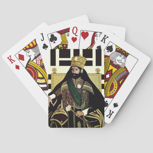Haile Selassie Jah Rastafari Rasta Africa Roots Poker Cards (Back)