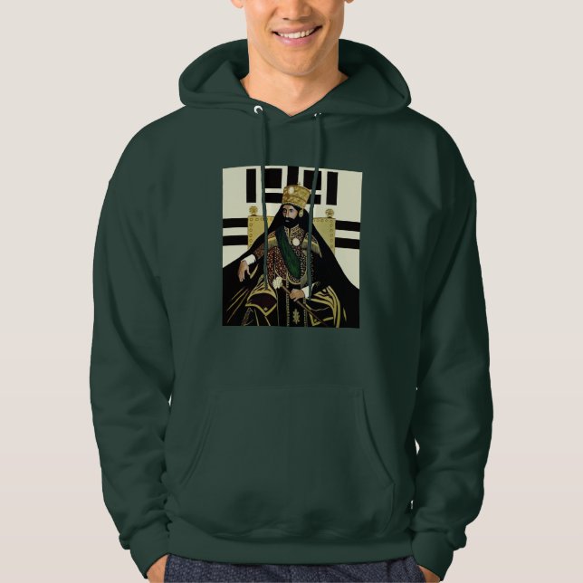 Haile Selassie - Jah Rastafari Rasta Reggae Hoodie (Front)