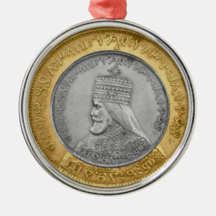 Haile Selassie Jah Rastafari Reggae Rasta Roots  Metal Ornament