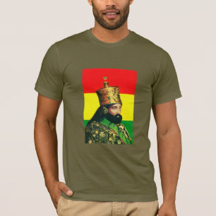 Haile Selassie Jah Rastafari Reggae Rasta Roots T-Shirt
