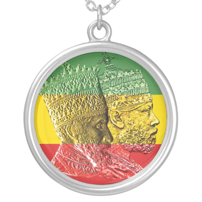 Haile Selassie King Menelik Pendant Necklace (Front)