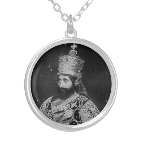 Haile Selassie Lion of Judah Jah Rastafari Reggae Silver Plated Necklace