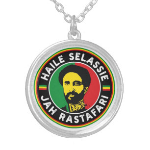 Haile Selassie Lion of Judah Jah Rastafari Roots Silver Plated Necklace