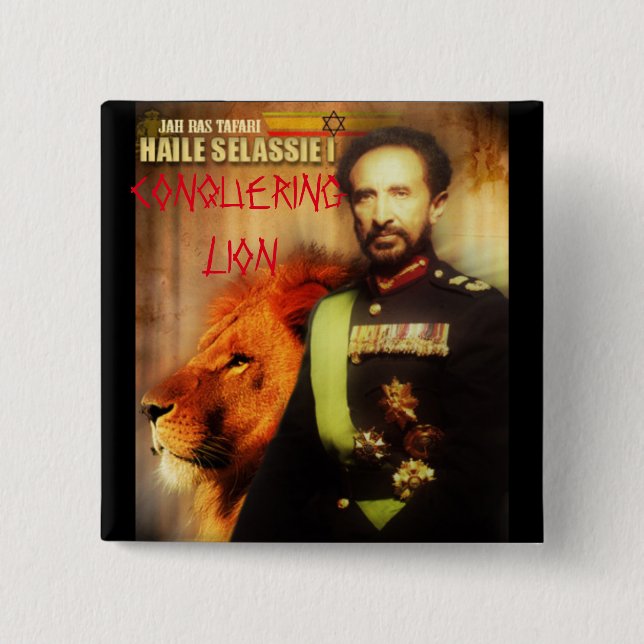 HAILE SELASSIE PINBACK BUTTON (Front)