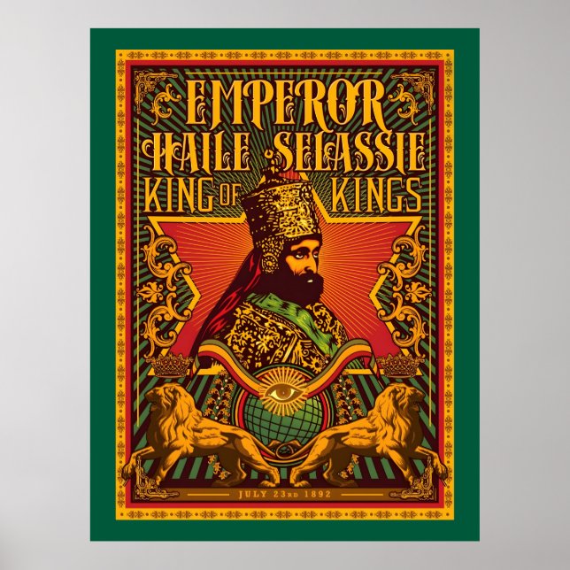 Haile Selassie Postcard Jah Rastafari Metal Print (Front)