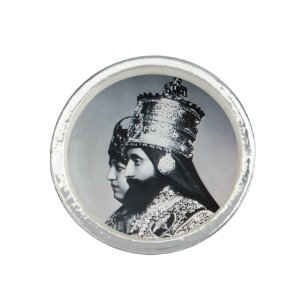 Haile Selassie Rasta Jah Rastafari Reggae Silver Ring