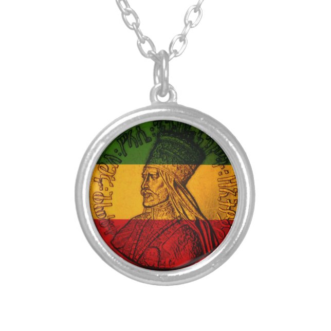 Haile Selassie Rasta Necklace Pendant (Front)