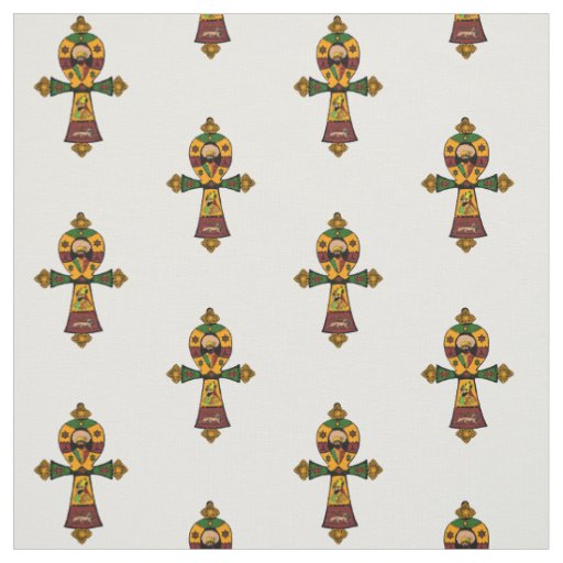 Haile Selassie Rasta Reggae Ethiopia Jamaica Ankh Fabric