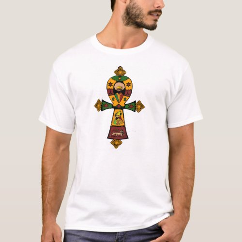 Haile Selassie Rasta Reggae Ethiopia Jamaica Ankh T_Shirt