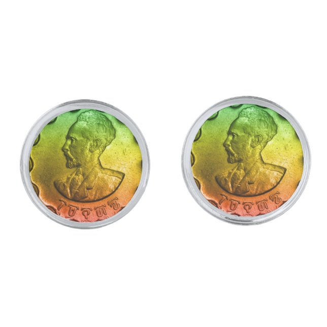 Haile Selassie Santeem Cufflinks (Front)