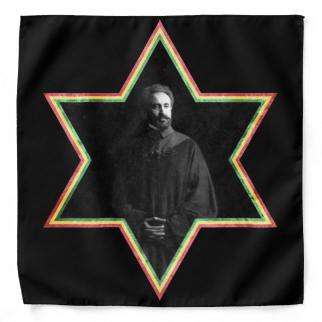 Haile Selassie Star of David Bandana (Front)