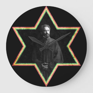 Haile Selassie Star of David Large Clock