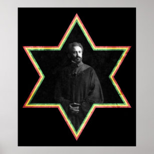 Haile Selassie Star of David Poster