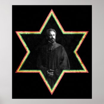 Haile Selassie Star Of David Poster by Oneloveshop at Zazzle