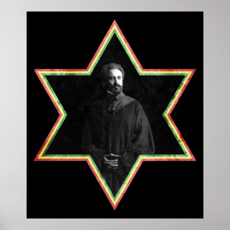 Haile Selassie Star Of David Poster