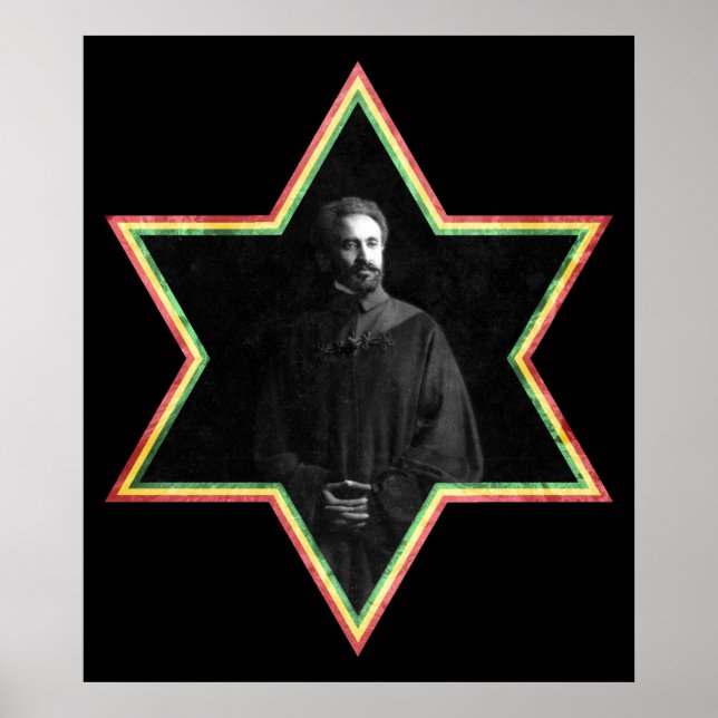 Haile Selassie Star of David Poster (Front)
