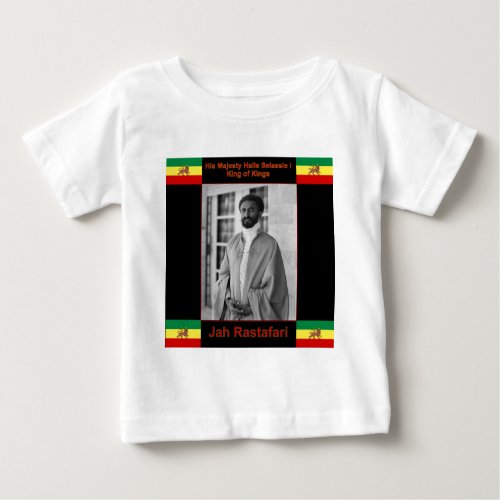 Haile Selassie the Lion of Judah Jah Rastafari Baby T_Shirt